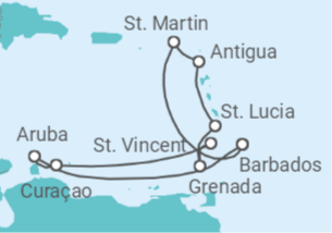 14 Night Cruise On Britannia departing on 23 January, 2026 itinerary map