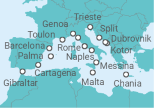 20 Night Cruise On Majestic Princess departing on 11 April, 2025 itinerary map